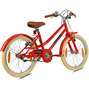 PROMETHEUS BIKES Kinderfahrrad 20 Zoll ab 6 und 7 Jahre Retro Look mit Felgenbremse & Ständer Rot