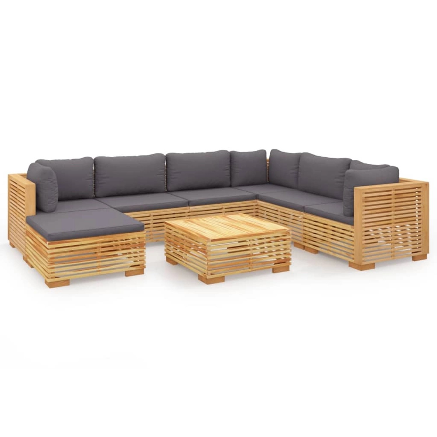 vidaXL 8-tlg Garten-Lounge-Set mit Kissen Massivholz Teak Modell 1 günstig online kaufen