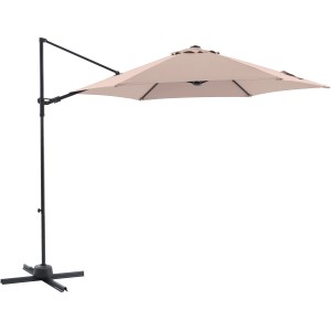Ampelschirm Ø 300 cm Beige mit Dreh- & Neigungsfunktion