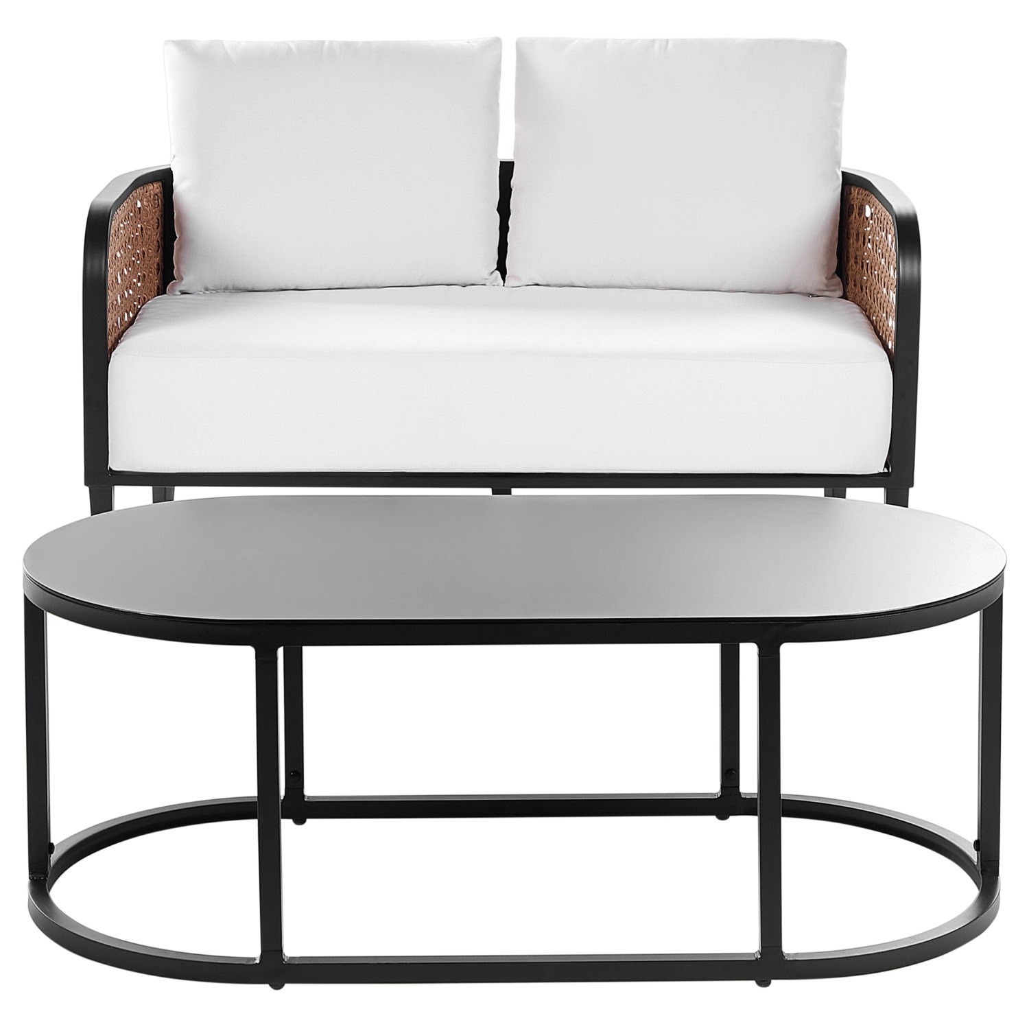 Beliani Gartensofa MONTEFALCO Cremeweiß 74x137x87 günstig online kaufen