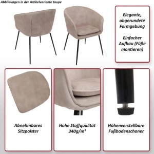 MCW Esszimmerstuhl O28 2er-Set Dunkelgrau