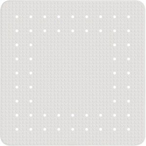Quadratische, weiße Wenko Duscheinlage Mirasol (54x54 cm) mit Noppen und Löchern.
