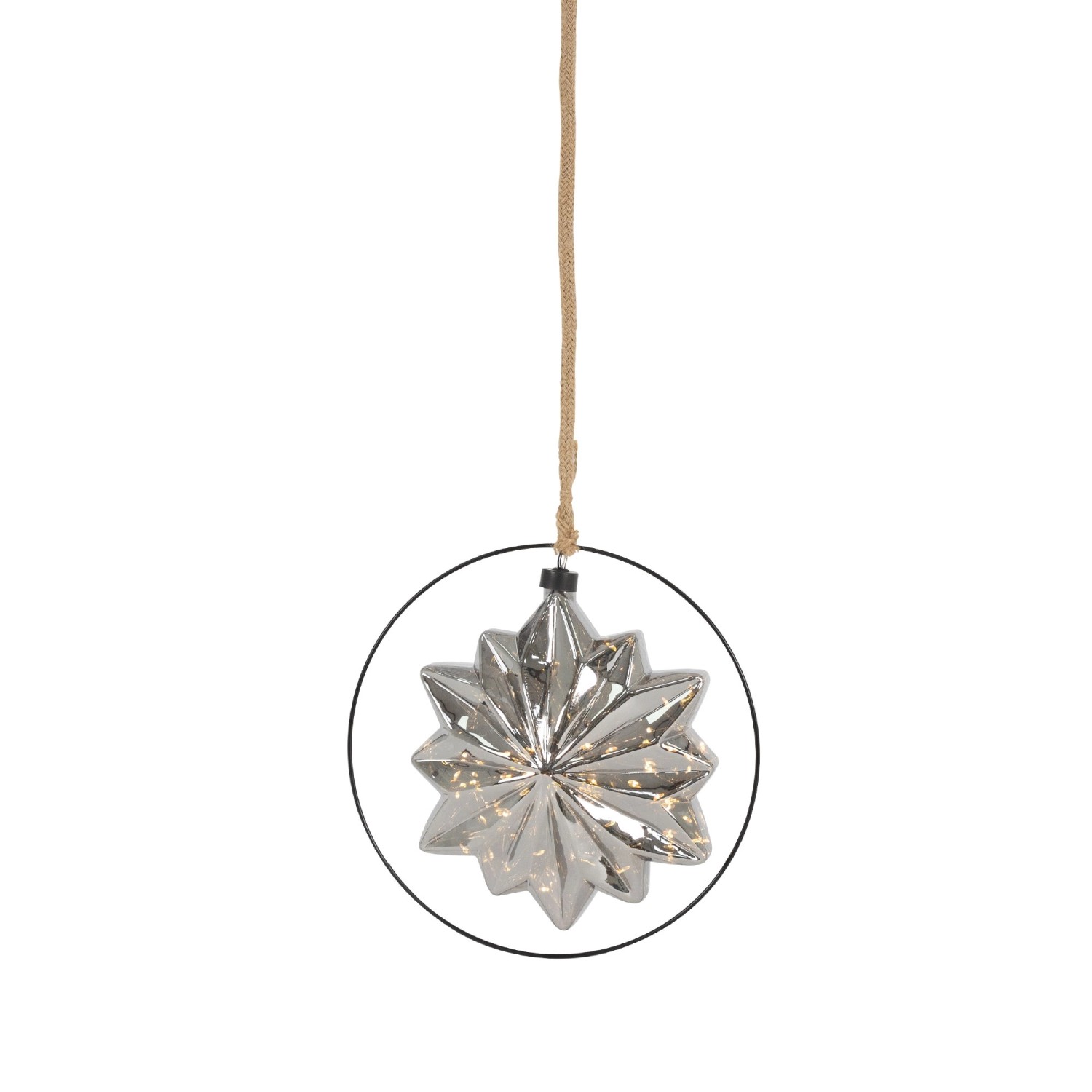 ECD Germany LED-Weihnachtsstern 18cm 40LED 80cm Seil Deko Leuchtstern Zum H günstig online kaufen