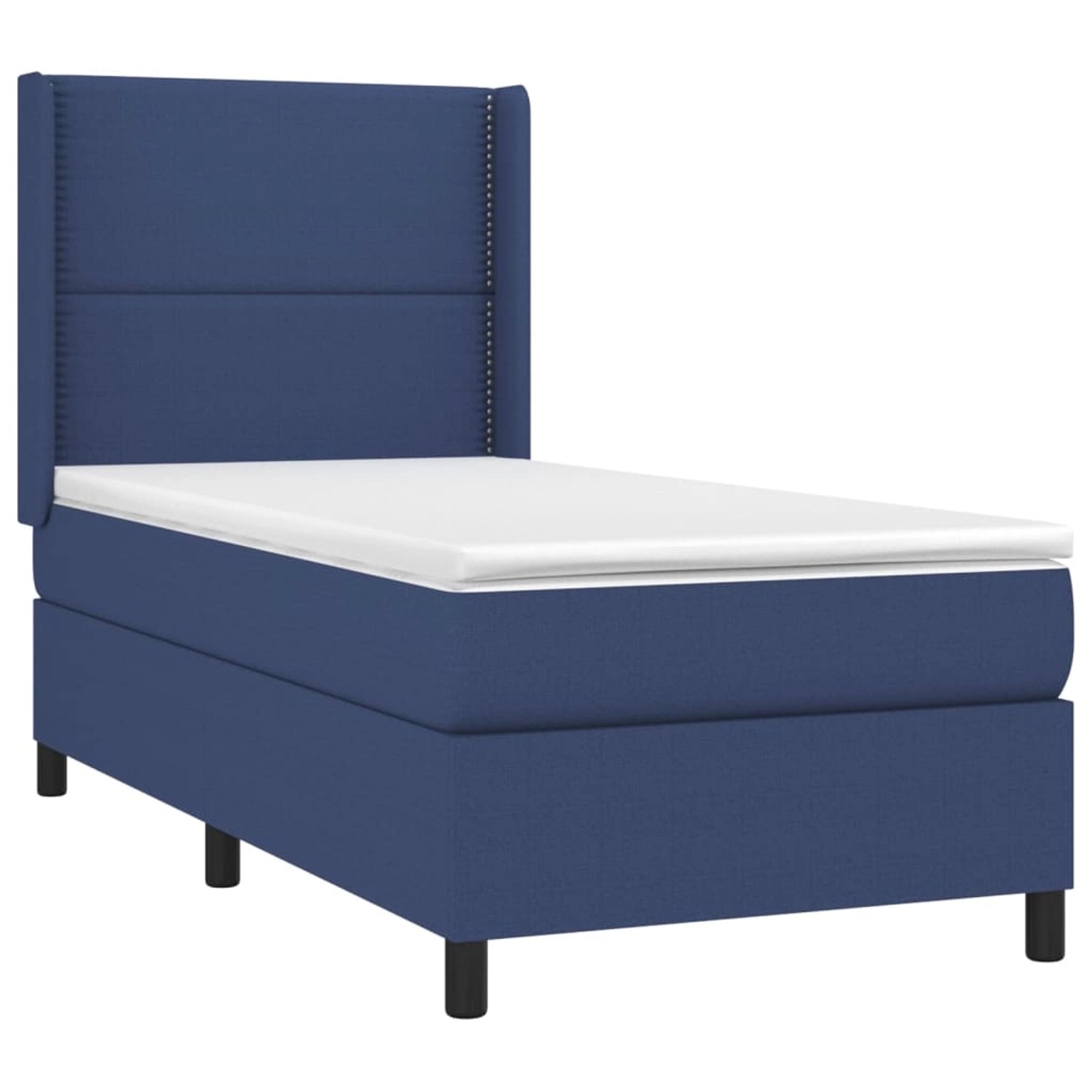 vidaXL Boxspringbett mit Matratze & LED Blau 100x200 cm Stoff 3138219 günstig online kaufen
