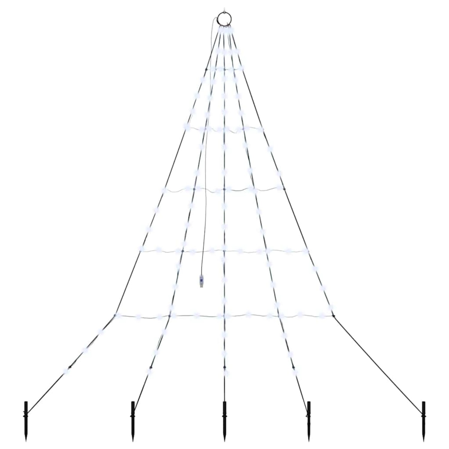 vidaXL LED Weihnachtsbaum mit Erdspießen Kaltweiß 180 cm Metall 42018738