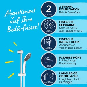 Grohe QuickFix Brauseset Vitalio Joy 110 Duo Chrom mit 2 Strahlarten.