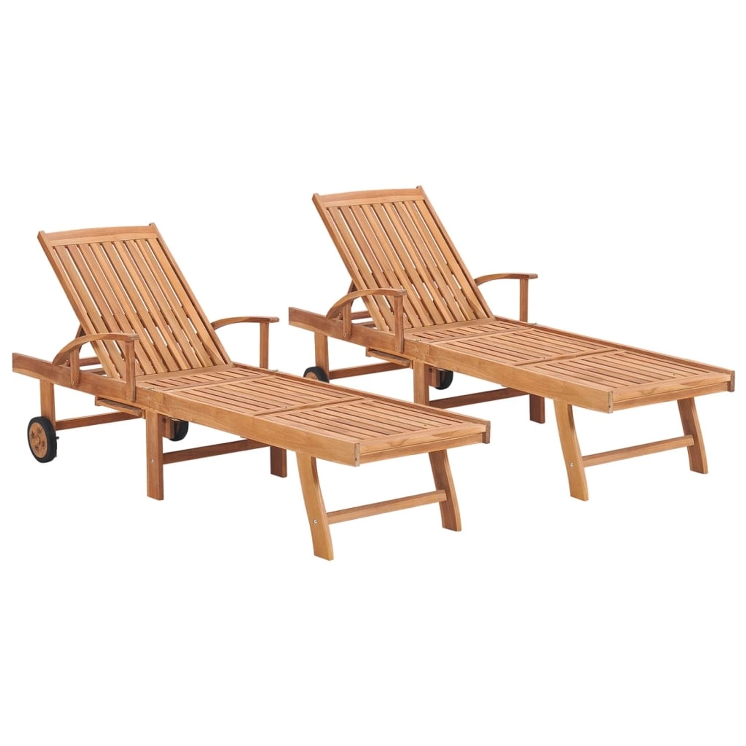 vidaXL Sonnenliegen 2 Stk Massivholz Teak 3073169