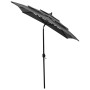 furnicato Balkonschirm, anthrazit, 2x2 m, mit Aluminium-Mast. 3-lagiger Sonnenschutz für Garten und Terrasse.