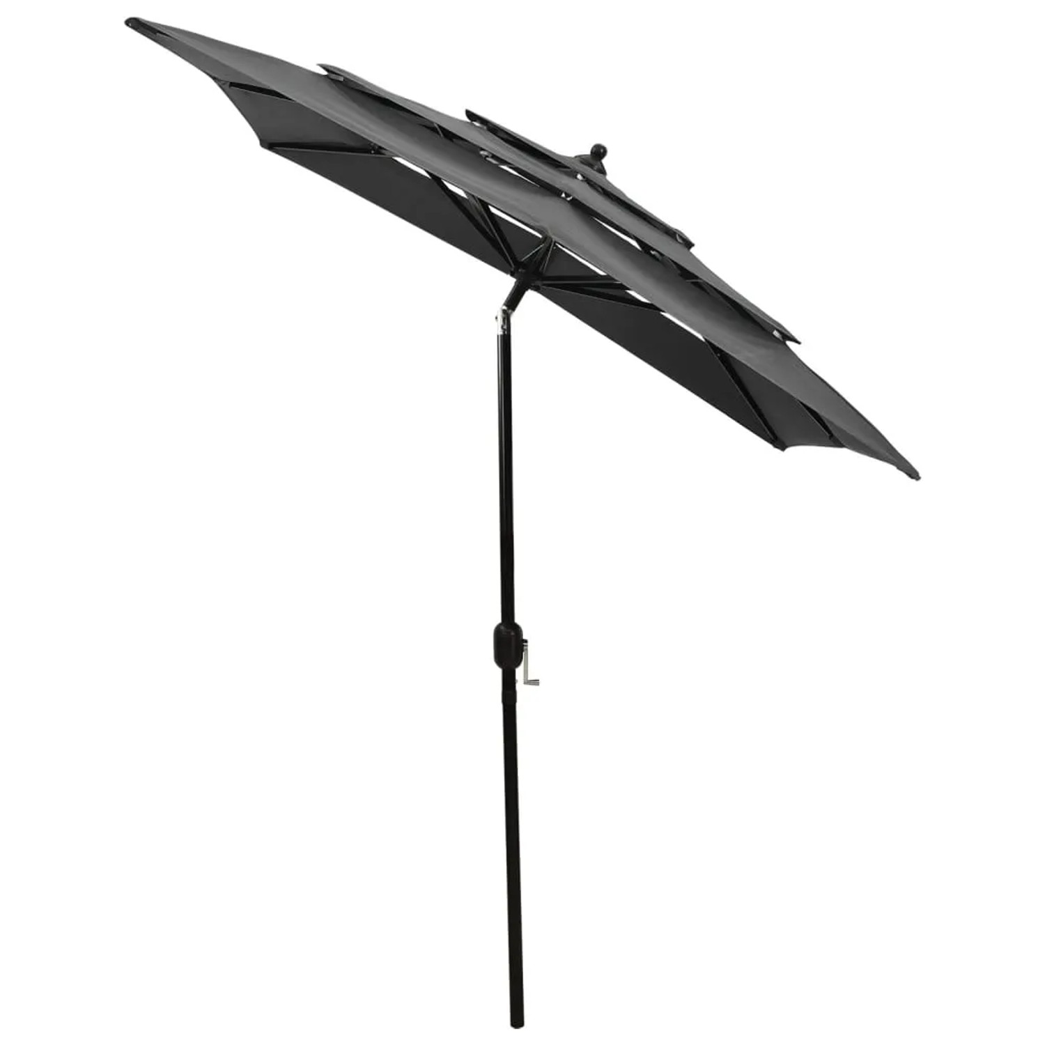 furnicato Balkonschirm, anthrazit, 2x2 m, mit Aluminium-Mast. 3-lagiger Sonnenschutz für Garten und Terrasse.