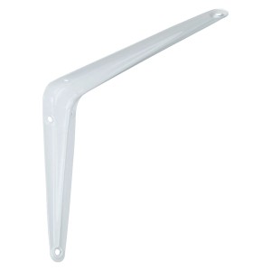 Weiße OBI Konsole Eris, 150x200mm, aus Stahlblech für Regalböden und individuelle Wandregale.