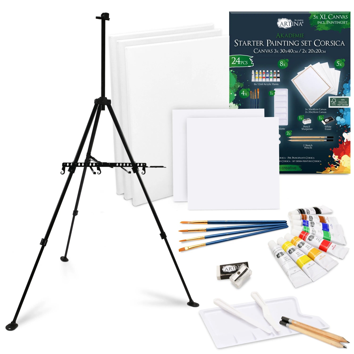 Artina Corsica Malset mit Paris Staffelei