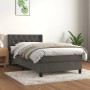 Dunkelgraues vidaXL Boxspringbett (80x200 cm) mit Samtbezug, inklusive Matratze und Topper.