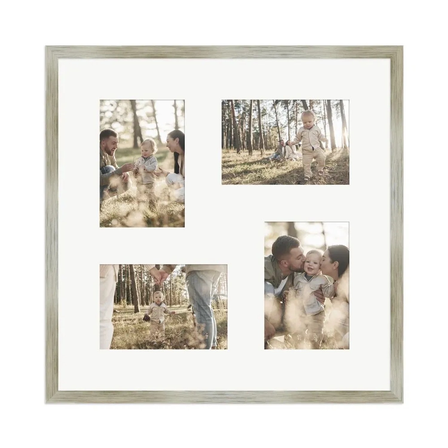 WANDStyle Galerierahmen G950 in Gold 40 x 40 cm für 4 Bilder im Format 10 x 15 cm