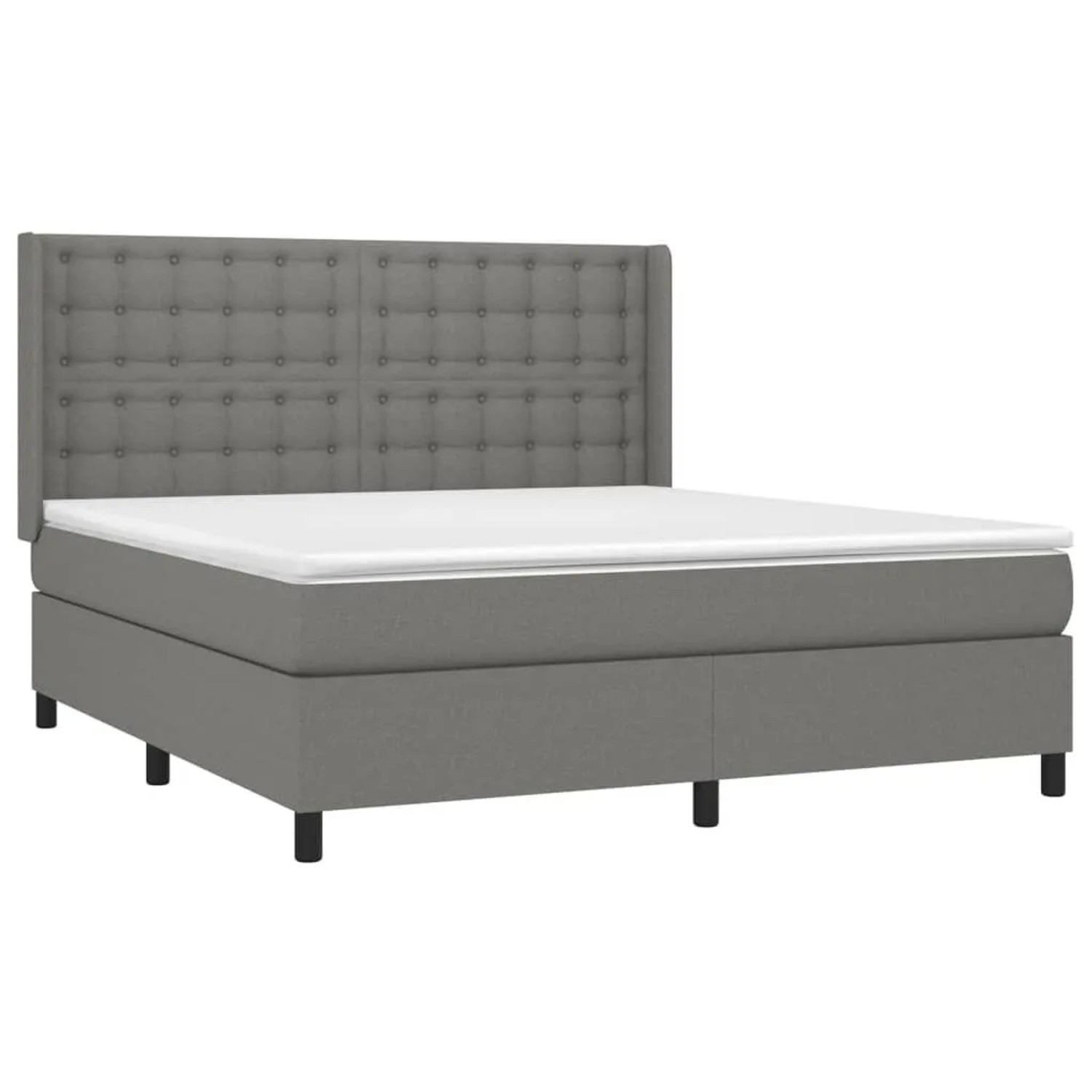 vidaXL Boxspringbett mit Matratze & LED Dunkelgrau 180x200 cm Stoff 3138654 günstig online kaufen