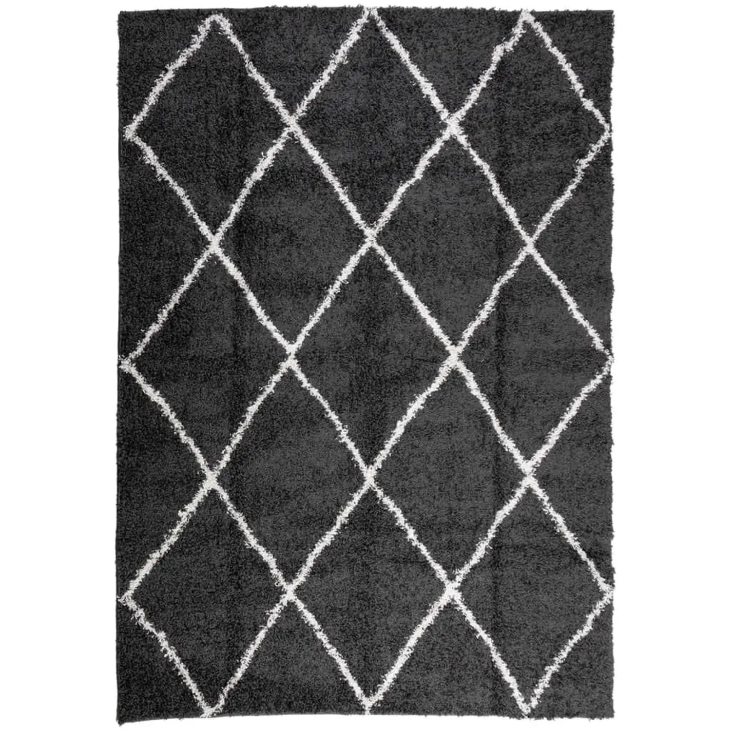 vidaXL Teppich Shaggy Hochflor Modern Schwarz und Creme 160x230 cm 375413 günstig online kaufen