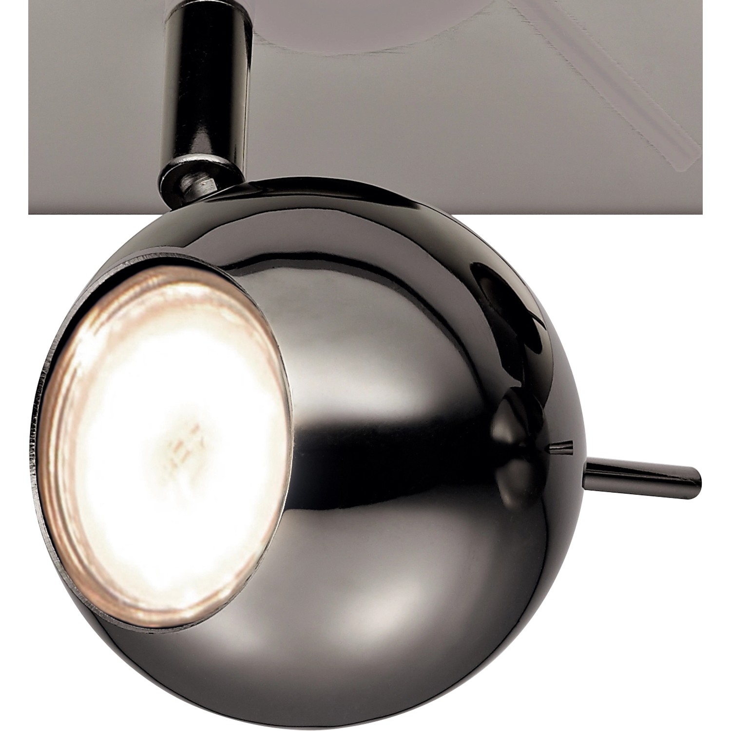 Moderner LED-Spot Grana 2er, schwarz-chromfarben, mit warmweißem Licht für Wohnräume.