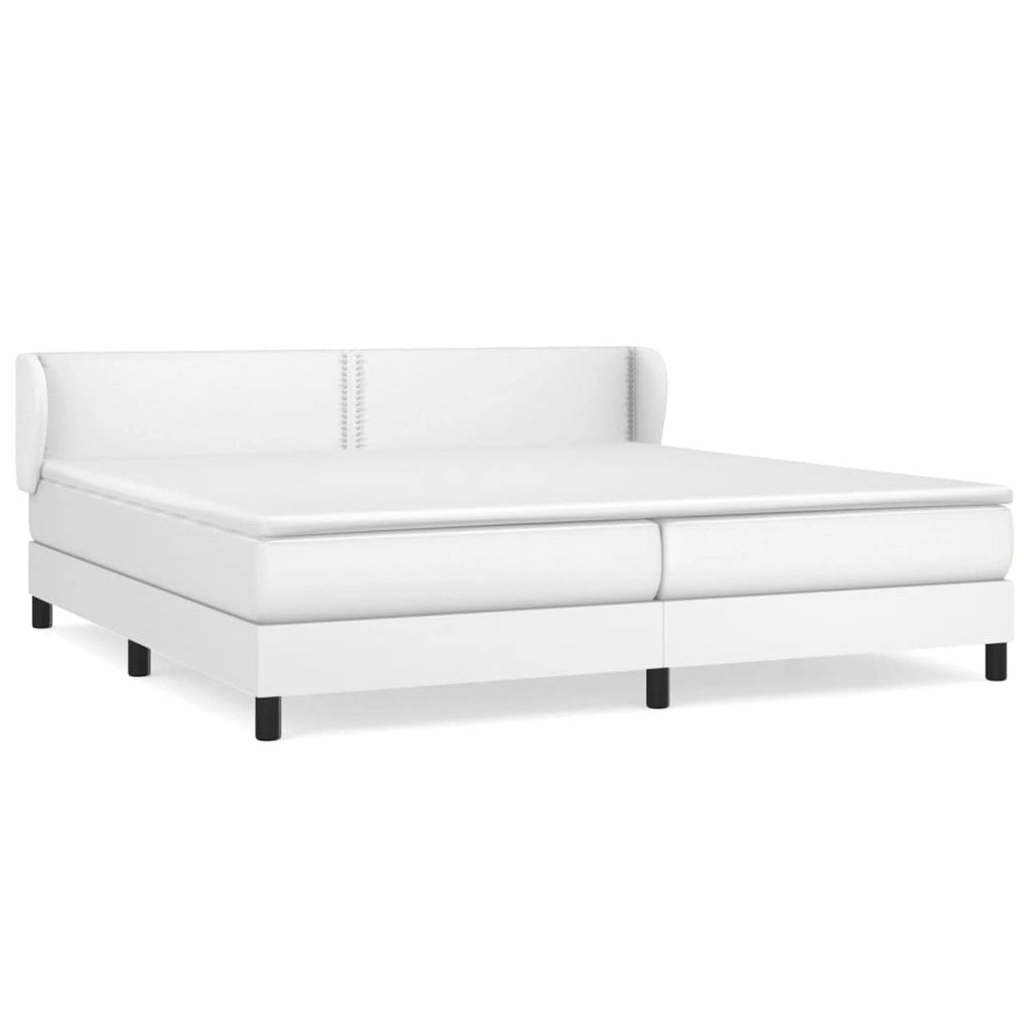 vidaXL Boxspringbett mit Matratze Weiß 200x200 cm Kunstleder 3127272 günstig online kaufen