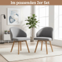 DELUKE Esszimmerstühle 2er Set ERIK Stoffbezug Eichenholz Beine Gepolsterte Sitzfläche Skandinavisch Minimalistisch Stühle Esszimmer Hellgrau_6