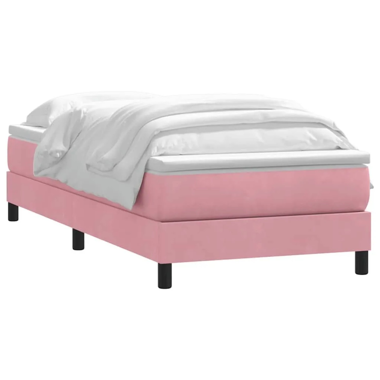 vidaXL Boxspringbett mit Matratze Rosa 90x210 cm Samt 3315908 günstig online kaufen