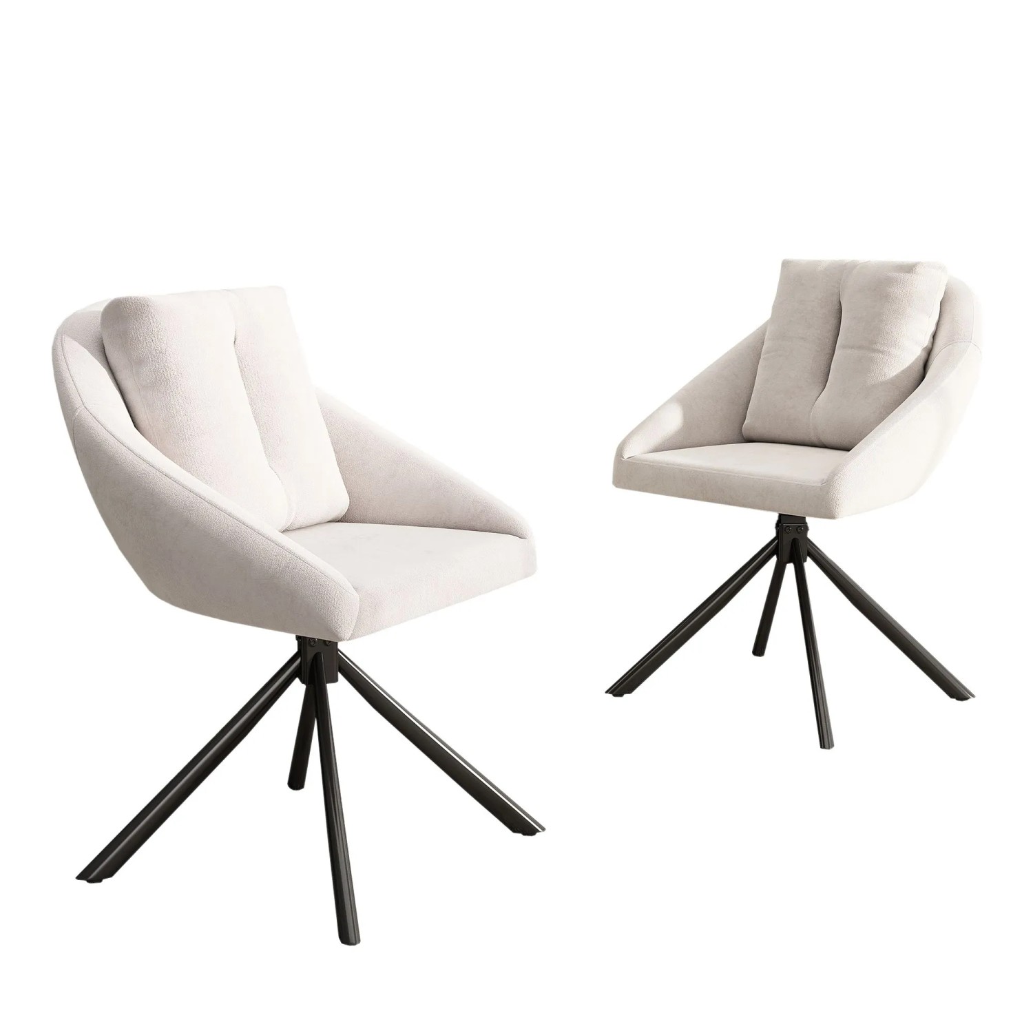 Merax Samt Esszimmerstuhl Drehbar Ergonomisch Beige