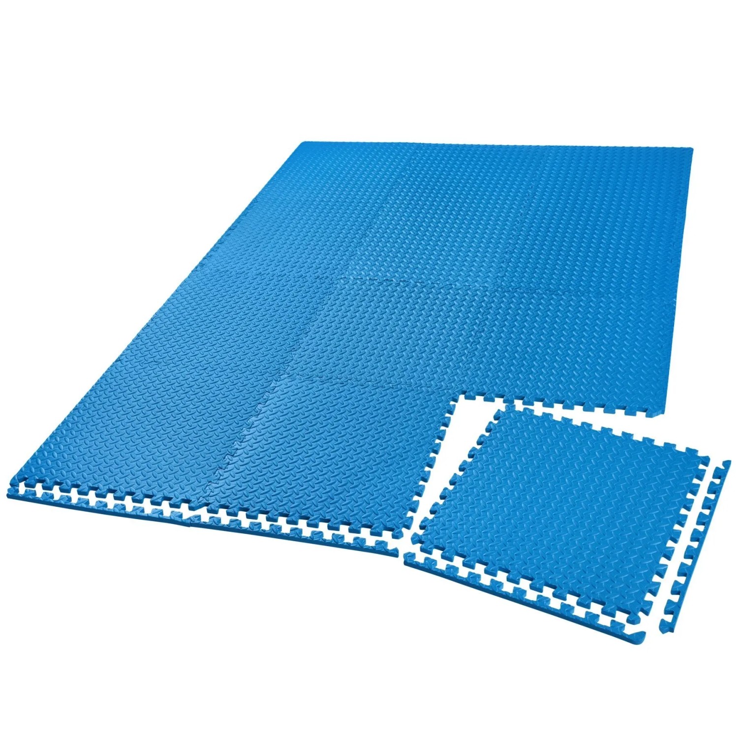 Tectake Schutzmattenset  24 Teilig Mit 48 Randstücken Je 61 x 61 cm 24Er Set 362 x 246 x 1 20 cm Blau