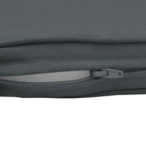 Detailaufnahme: Graphitgraue Beautissu Bankauflage Base BK mit Reißverschluss.