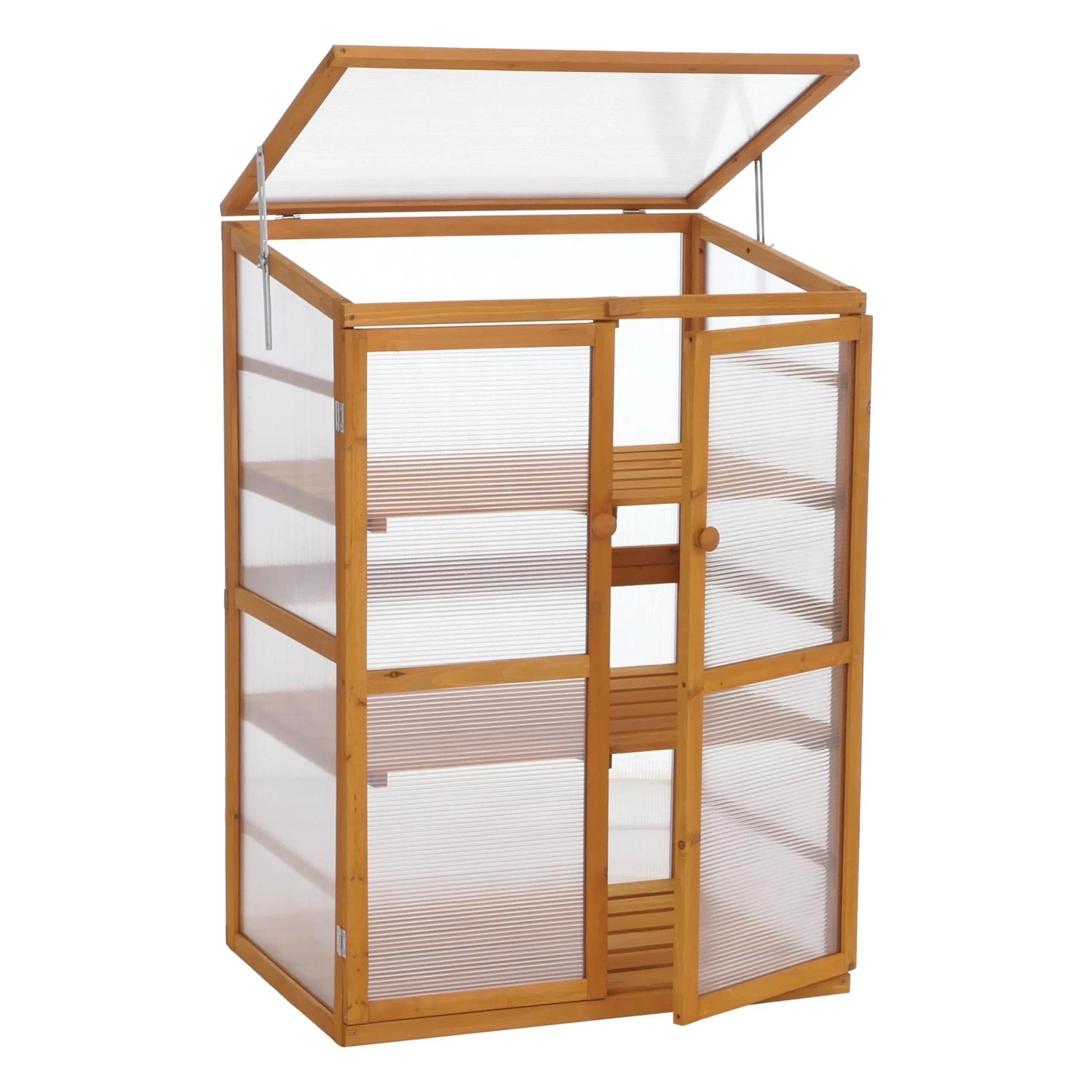 MCW Gewächshaus Q13 Verstellbar Holz 110x76x57cm Natur