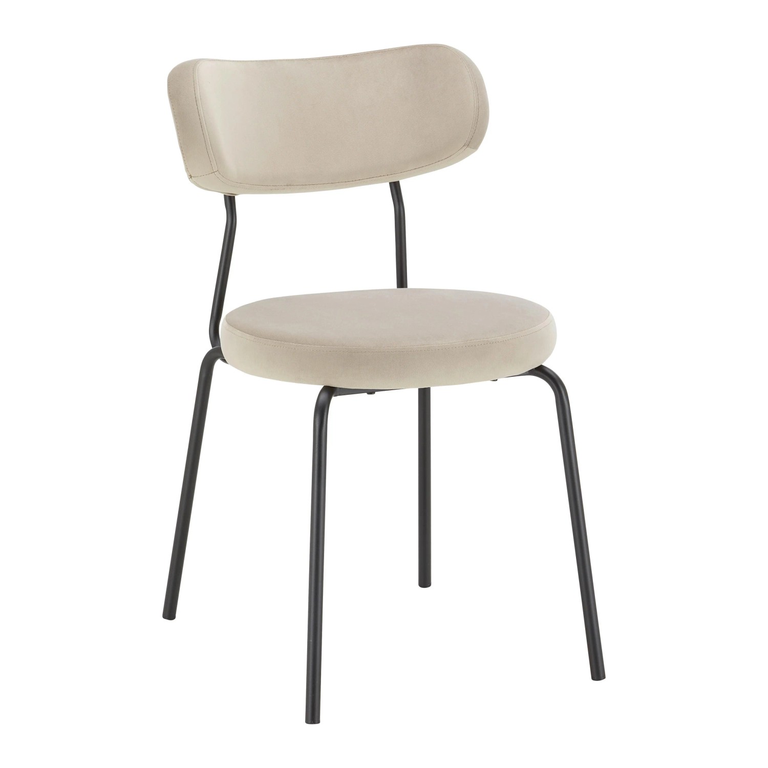 Bessagi Home Stuhl Lea Beige Samt Gepolstert