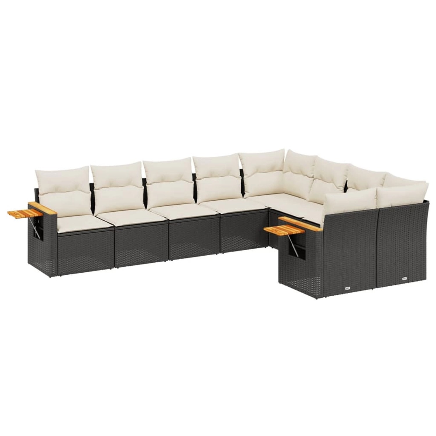 vidaXL 9-Tlg Garten-Sofagarnitur mit Kissen Schwarz Poly Rattan 3259543 günstig online kaufen
