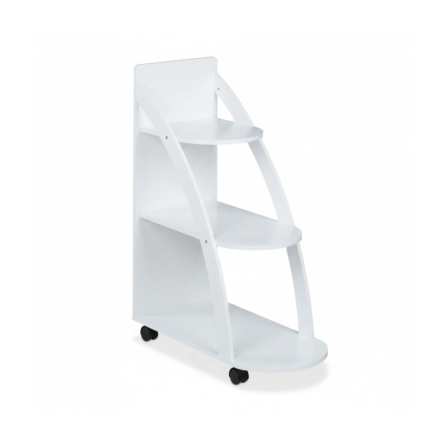 Relaxdays Rollwagen MDF Weiß 3 Ebenen Mit Rollen 80 cm x 60 cm x 30 cm 5,8 kg