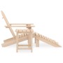 Adirondack Gartenstuhl mit Fußstütze, Tisch aus Tannenholz, unbehandelt.