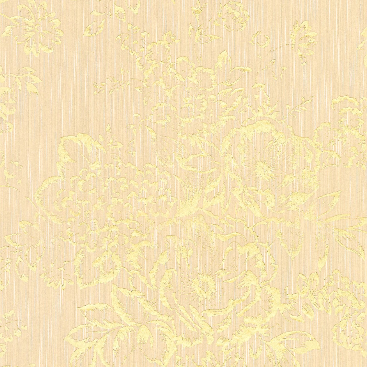 PROFHOME 306573-GU Barock Tapete Blumen dezent schimmernd Gold Creme 0,53 m günstig online kaufen