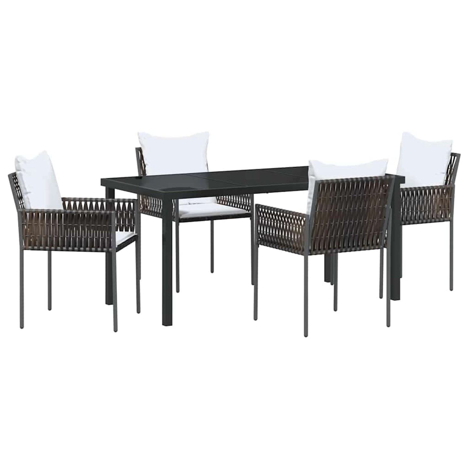 vidaXL Garten Essgruppe 5-Tlg Braun Poly Rattan 3379096 günstig online kaufen