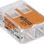 Wago Compact Klemme, 2-fach, transparent/orange, für flexible Kabel bis 4 mm².