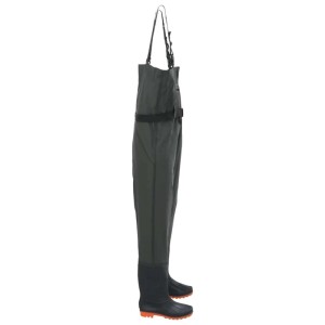 vidaXL Wathose mit Stiefeln und Gürtel Dunkelgrün Größe 46 4016998