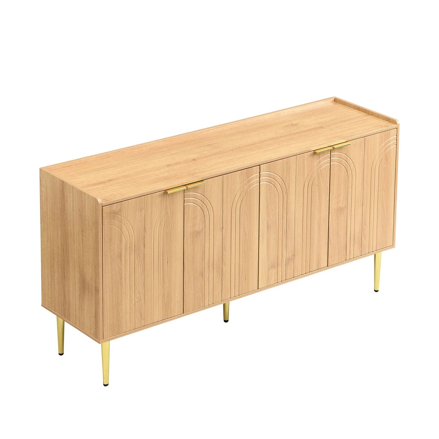 Okwish Sideboard Mit Modernem Stauraum Wohnzimmer 140x38x75cm Natur