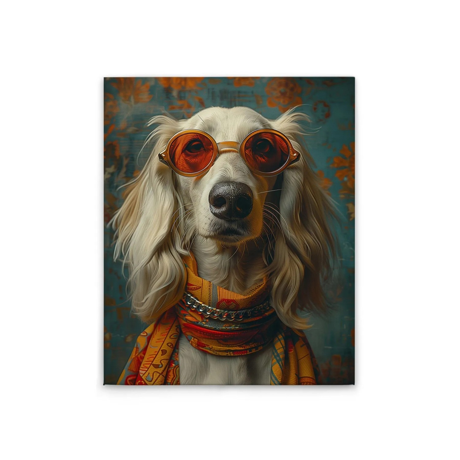 Tadessi Leinwandbild - M1-No.52258 - Hippie Hund - 40 x 50 cm - Querformat
