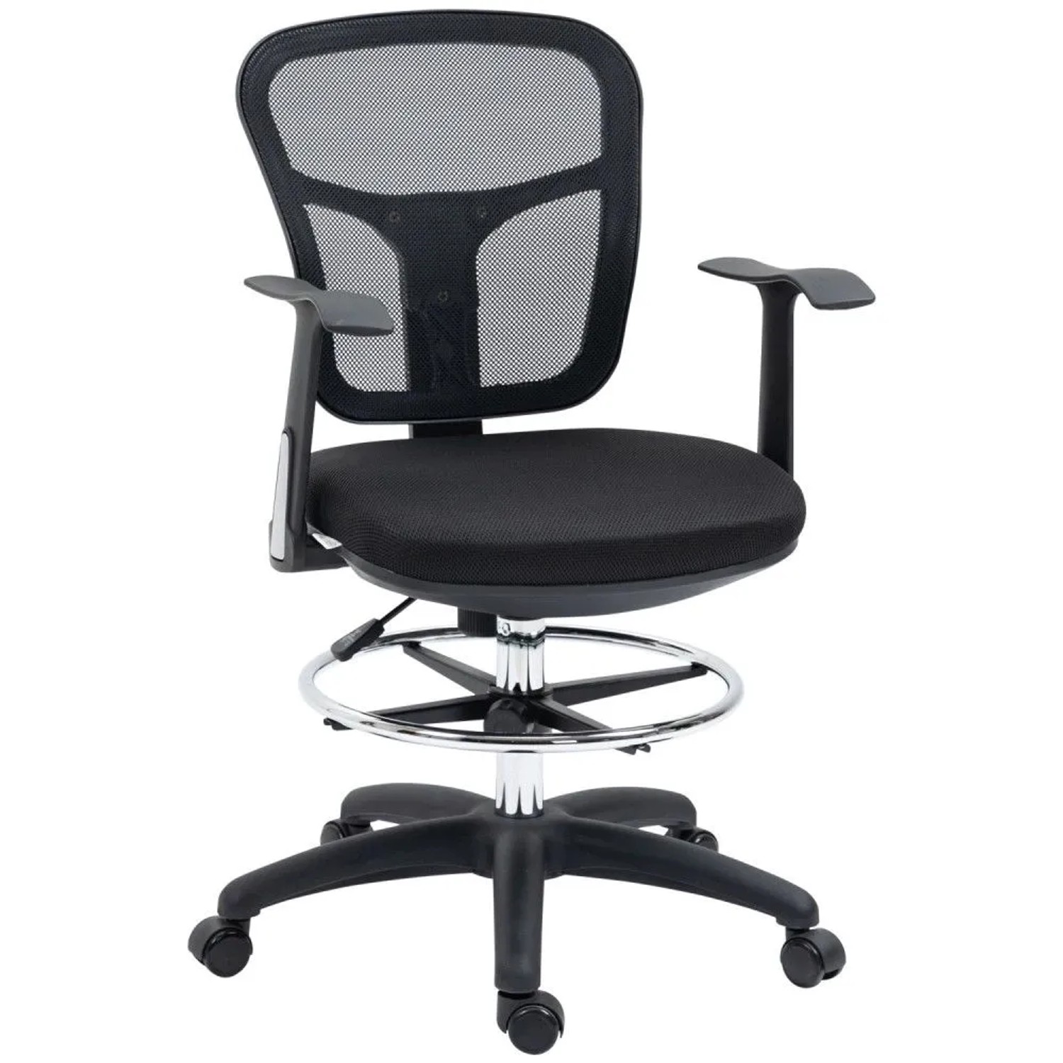 Vinsetto Bürostuhl Mesh 100% Polyester Stahl Schwarz 59L x 59B x 95-115H cm