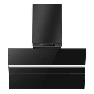 Schwarze Wolkenstein WS49-90B Kopffreihaube mit Glasfront und LED-Beleuchtung.