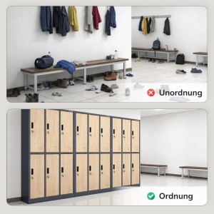 JAN NOWAK Arbeitsschutz-Garderobenschrank Anthrazit Sonoma-Eiche 6-Türig IGOR 185x90x45 cm