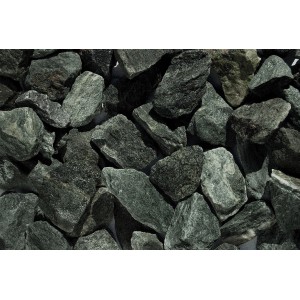 Grünschiefersplitt Glitzer-Grün, 25-50mm, Zierkies für Garten- und Landschaftsbau.