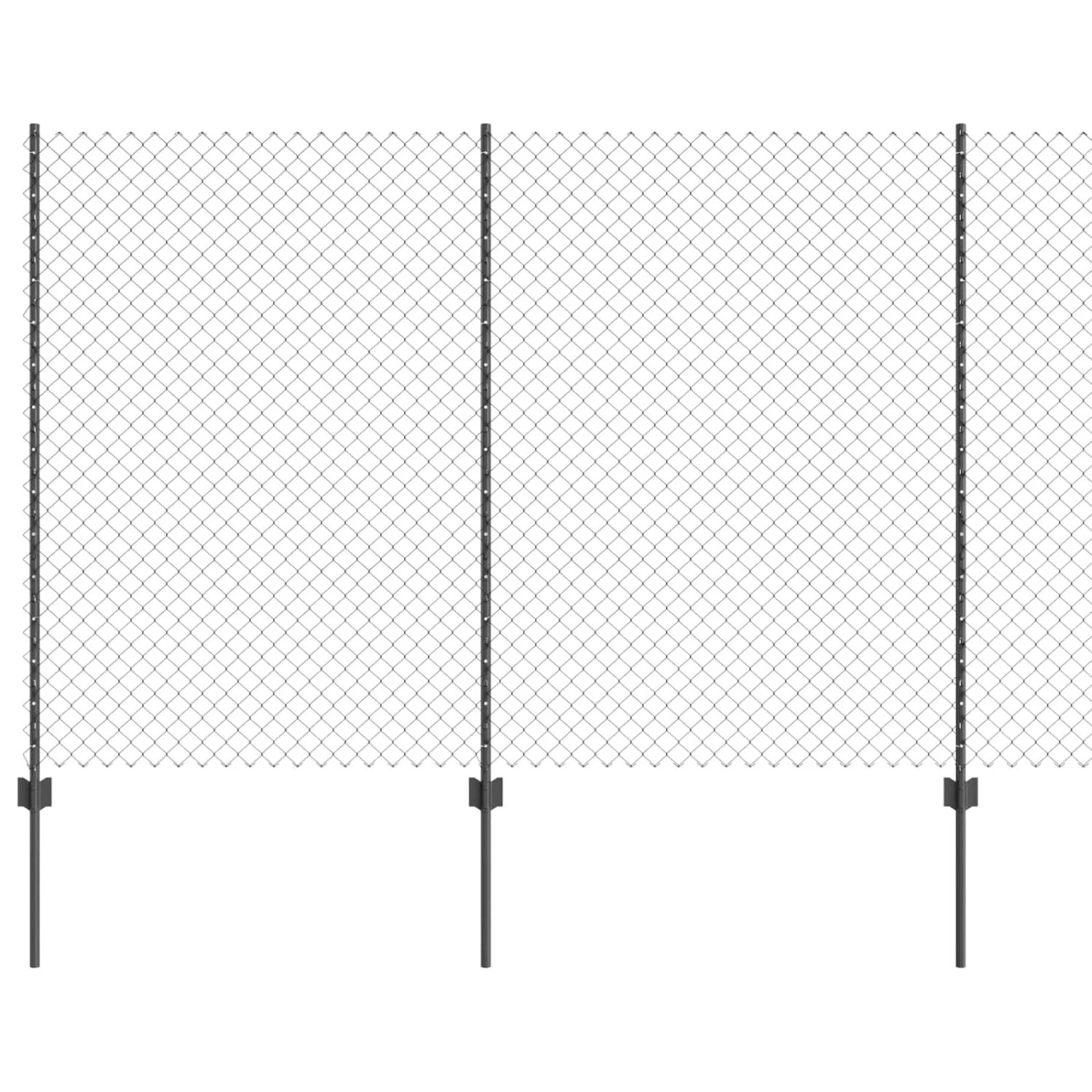 vidaXL Zaun mit Pfosten Grau 1,5 x 10 m Stahl und PVC 3336263 günstig online kaufen