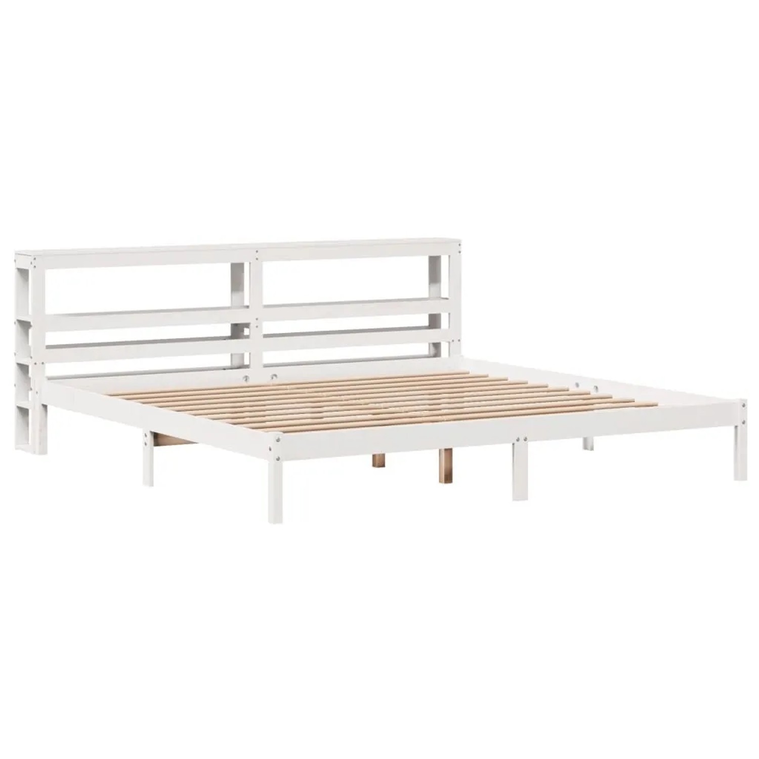 vidaXL Massivholzbett ohne Matratze Weiß 200x200 cm Kiefernholz 3305731