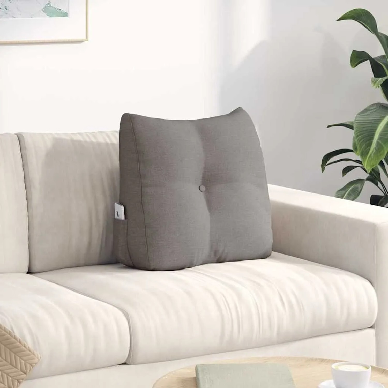 vidaXL Rückenkissen Taupe 45 x 24 x 50 cm Stoff 42014360_2