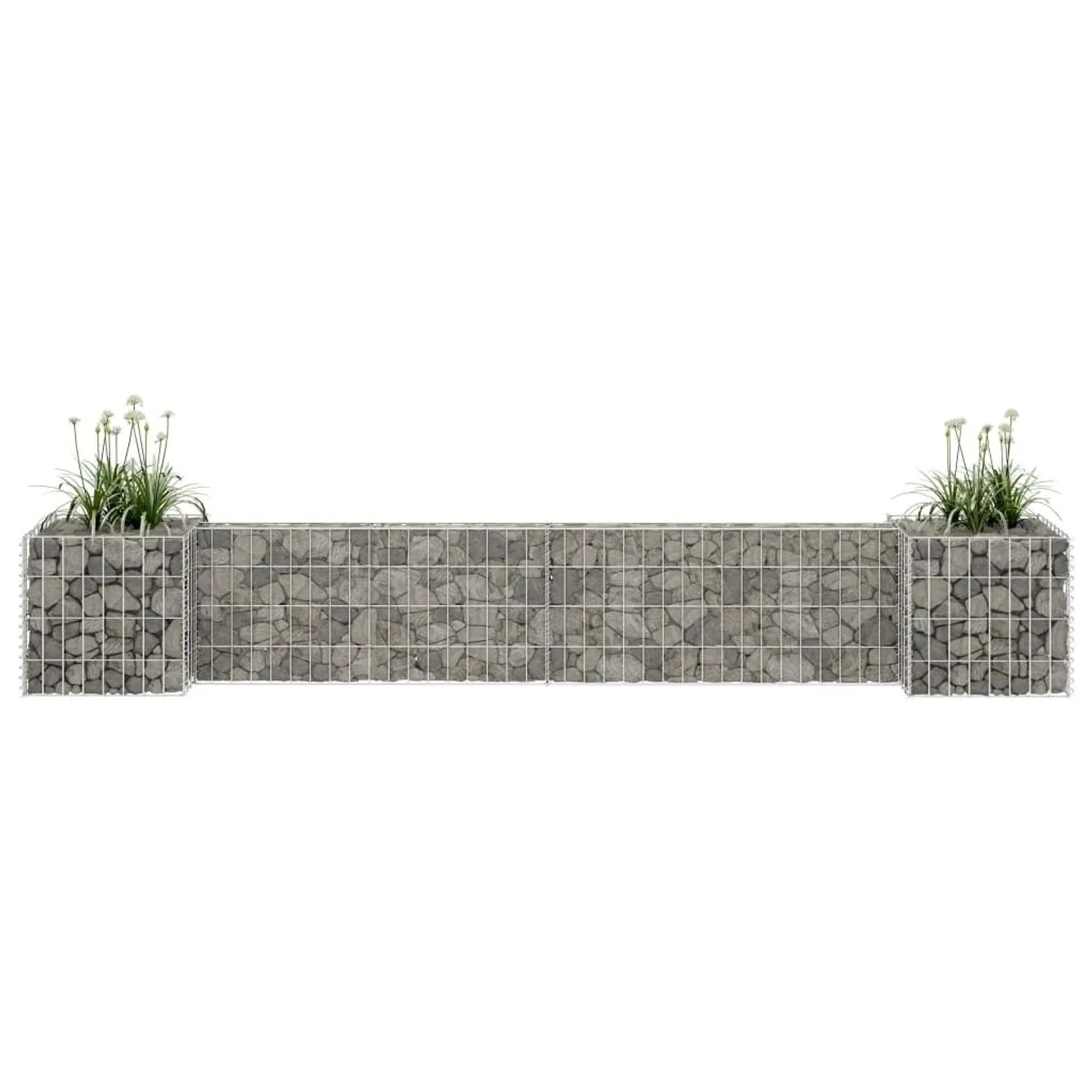 Furnicato H-förmiger Gabionen-pflanzkorb Stahldraht 260x40x40 Cm