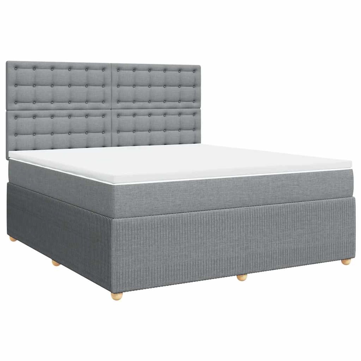 vidaXL Boxspringbett mit Matratze Hellgrau 180x200 cm Stoff 3294449 günstig online kaufen