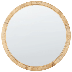 Beliani Wandspiegel ANLEZY Naturfarben 2x80x80