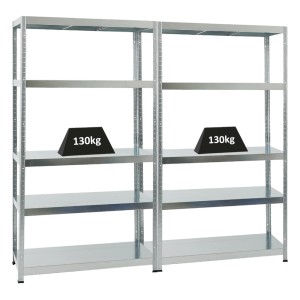 Mega Deal: 2 verzinkte Schwerlastregale Steel Eagle, 180x100x40 cm, Fachlast 130 kg.