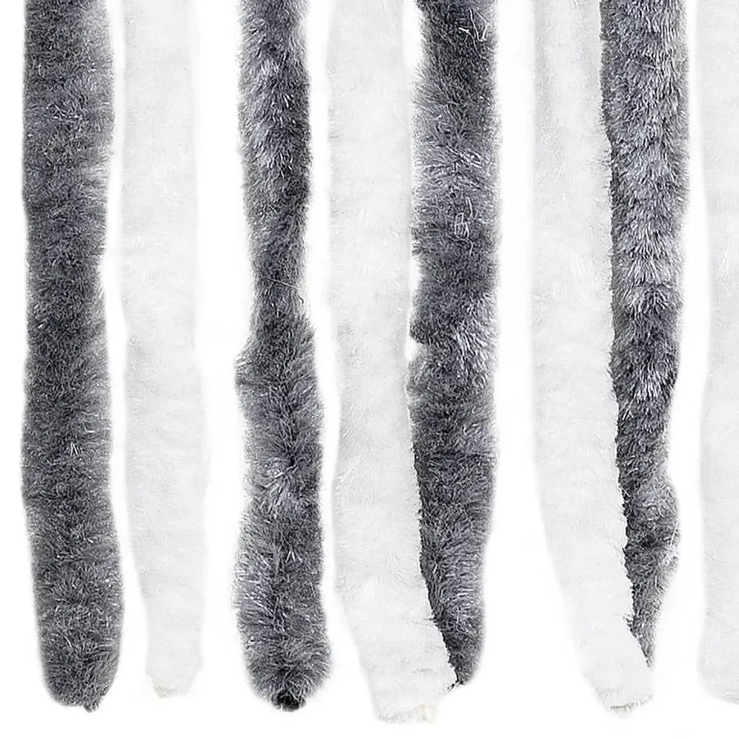 vidaXL Insektenschutz-Vorhang Grau und Weiß 100x220 cm Chenille 241225_5