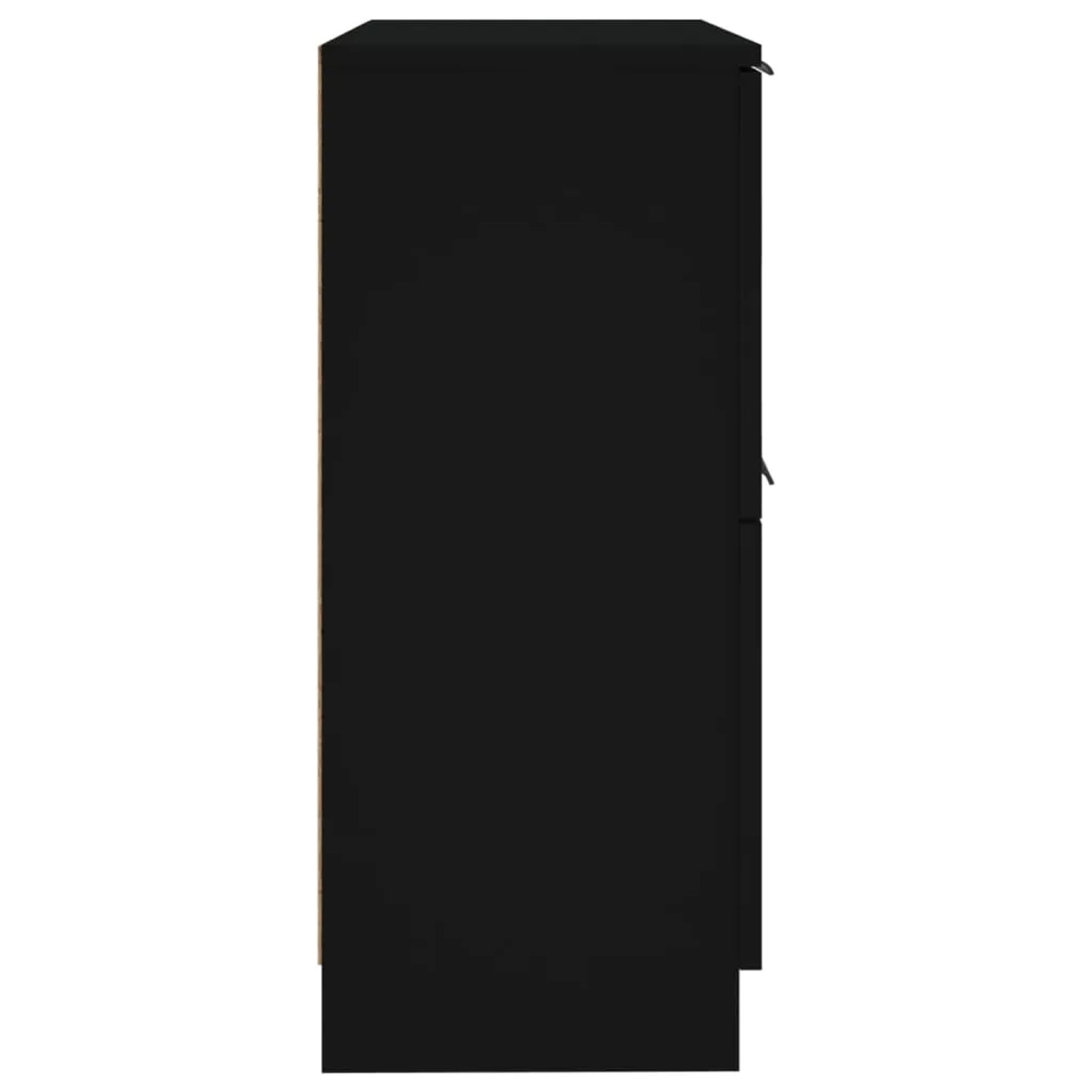 Schwarze vidaXL Sideboards (2 Stk.) aus Holzwerkstoff, 30x30x70 cm.